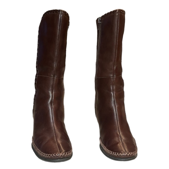 Pikolinos Brown Leather Whipstitch Mid Calve Boots Sz EU 39 or US 8.5 - Picture 2 of 12